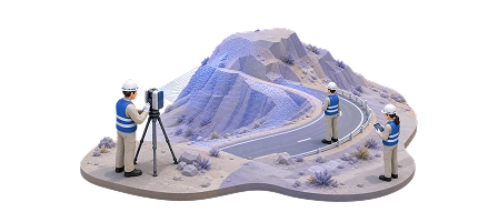 3Dレーザースキャナによる地形計測のイメージ